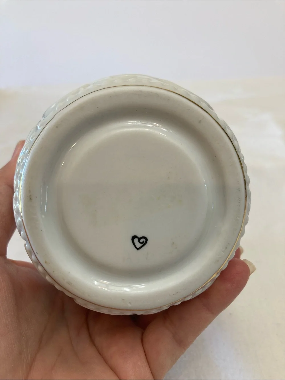 50th Anniversary White and Gold Decorative Porcelain Vase